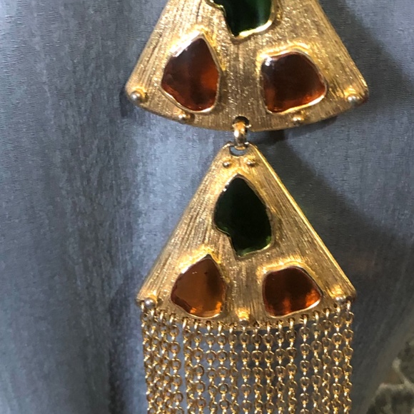 TRIFARI GOLD TONE GLASS CHAIN NECKLACE $650 - Picture 11 of 13